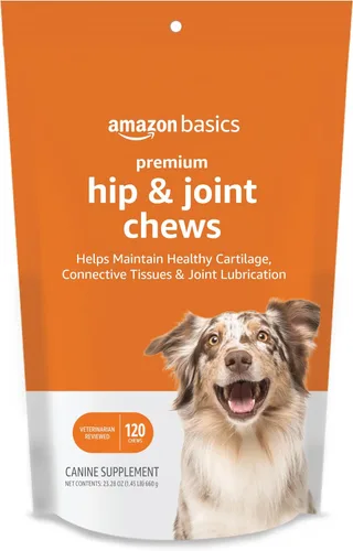 Miniatura 7 de Amazon Basics Suplemento masticable prémium para cadera y articulaciones para perros con EPA y DHA, 60 unidades (anteriormente Solimo)
