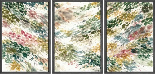 Miniatura 416 de SIGNWIN Lienzo enmarcado para pared, arte con pinceladas de flujo neutro en tonos beige abstractos, ilustraciones, arte moderno, decorativo