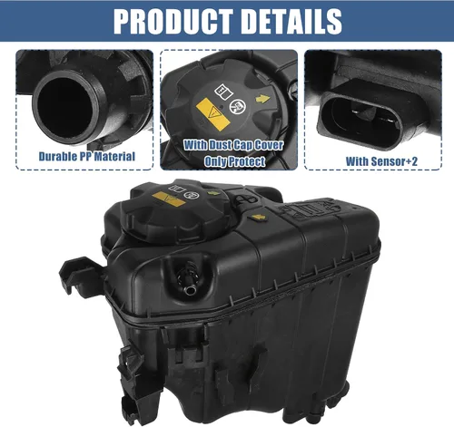 Miniatura 6 de X AUTOHAUX Tanque de depósito de radiador de refrigerante 17138610656 Botella de expansión de desbordamiento de refrigerante con tapa y sensor