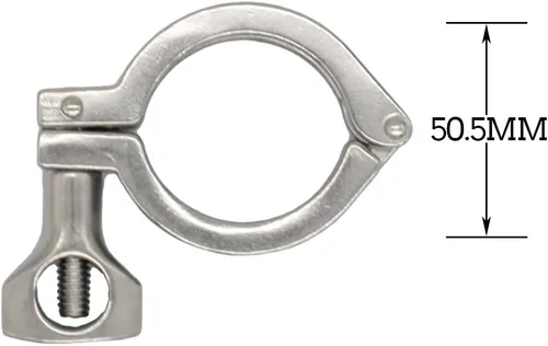Miniatura 2 de Acero inoxidable 304 Single Pin Heavy Duty Tri Clamp con tuerca de ala para virola TC 1.5 "con 1 unid junta de silicona
