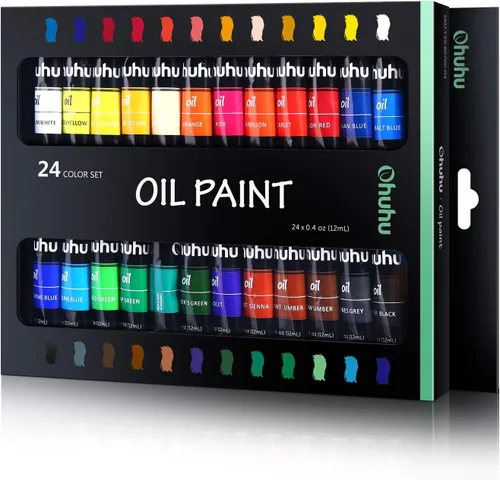 Miniatura 10 de Ohuhu Juego de pintura al óleo, 36 colores a base de aceite, 0.4 fl oz/0.42 oz x 36 tubos no tóxicos, suministros para pintura al óleo para lienzo