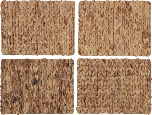 Miniatura 2 de Trademark Innovations Manteles individuales rectangulares de 16 x 12 pulgadas para interiores o exteriores de jacinto de agua natural (juego de 4)