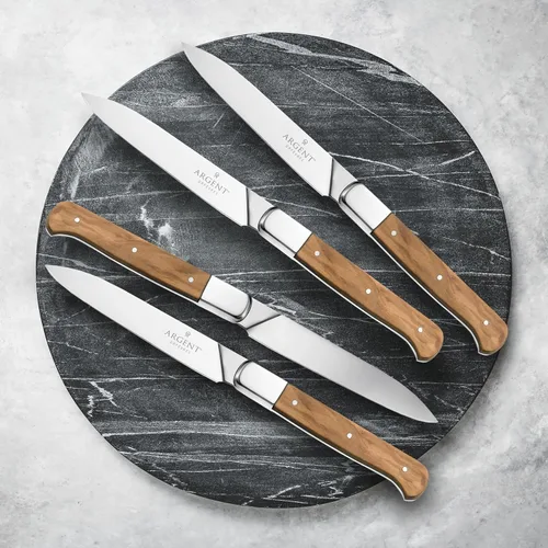 Miniatura 6 de Hampton Forge Sfs51L04Wb Lynden - Juego de 4 cuchillos para carne de madera de olivo