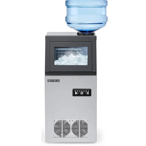 ROVSUN - Máquina comercial para hacer hielo de acero inoxidable, 50 kg/24 horas, automática, para debajo de la encimera/portátil, independiente,