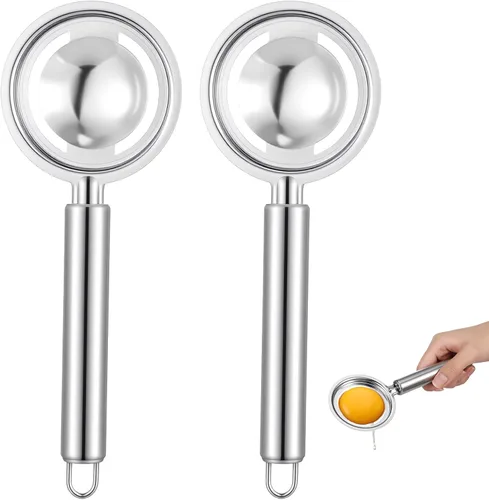 Separador de huevos para huevos crudos, herramienta de separación blanca de yema de huevos de acero inoxidable, separador de yema de huevo,
