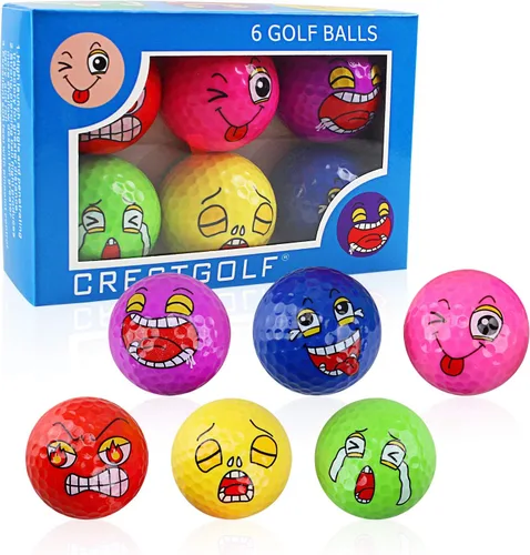 MYKUJA Pelotas de golf divertidas, pelotas de golf de práctica de colores, regalos de golf novedosos para hombres, mujeres y papás, paquete de 6