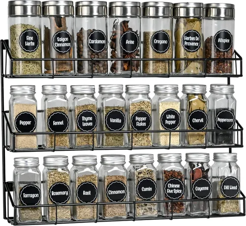 Miniatura 7 de SUFAUY Estante de especias montado en la pared, estante de metal resistente de 6 niveles para despensa de cocina, color blanco