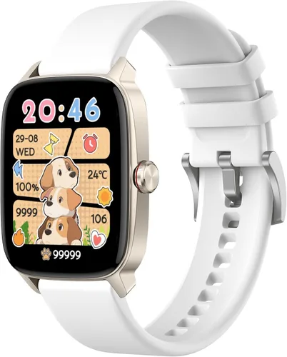 YMZ Reloj inteligente para hombres y mujeres, llamada Bluetooth, pantalla táctil HD de 1.85 pulgadas, reloj inteligente de voz AI, más de 100 modos
