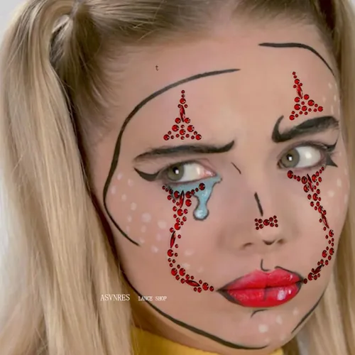 Miniatura 7 de 2 piezas de gemas faciales para Halloween, Día de los Muertos, tatuajes temporales de calavera con diamantes de imitación, piedras de cristal, gemas