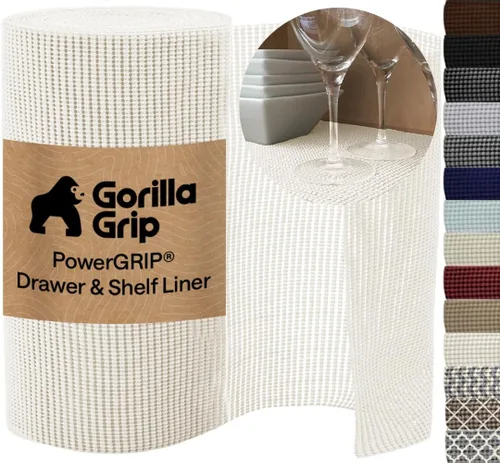 Miniatura 10 de GORILLA GRIP powerGRIP - Forro para estante de cajón y gabinete, agarre grueso y fuerte, forros no adhesivos que protegen armarios de cocina