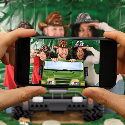 Miniatura 3 de Beistle Jungle Safari Jeep Photo Prop - Telón de fondo para fiesta de cumpleaños, multicolor