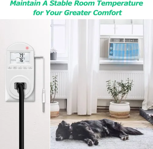 Miniatura 6 de briidea - Toma de temperatura controlada, salida de termostato compatible con aire acondicionado de ventana, calentadores de espacio, ventiladores