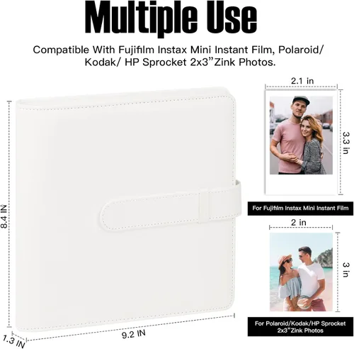 Miniatura 2 de Veicevol Álbum de Fotos de 360 Bolsillos para Cámara Fujifilm Instax Mini, Álbum para Fotos Polaroid, Cubierta de Cuero, Álbum de Fotos para Cámara