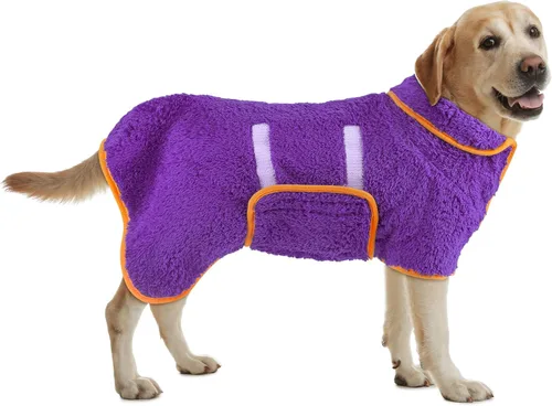 Miniatura 27 de Bienbee Bata de baño para perro, de secado rápido, súper absorbentes, para perros pequeños, medianos y grandes, abrigo de secado para después