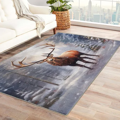 Miniatura 12 de Alfombra de oso de 2 x 3 pies, alfombra de Navidad para entrada, sala de estar, dormitorio, alfombra de animales salvajes, decoración de habitación