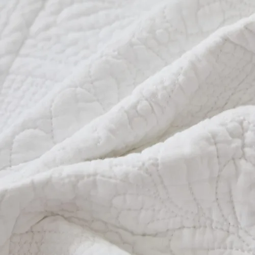 Miniatura 8 de Brandream Manta blanca de algodón para cama, sofá, funda de cama, manta decorativa sólida de 47 x 60 pulgadas