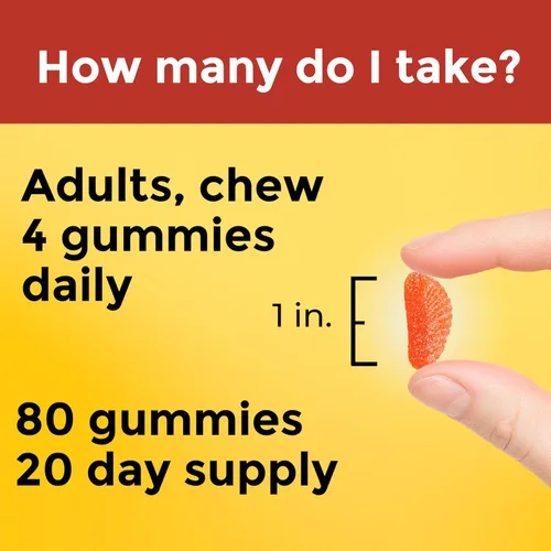Miniatura 5 de Nature Made Dosis máxima fuerza Vitamina C 1000 mg por porción, gomitas de vitamina C de apoyo inmunológico para adultos, 80 gomitas, suministro