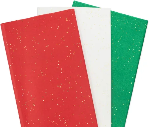 Miniatura 6 de K-Kraft Paquete a granel de papel de seda de Navidad sin arrugas, 160 hojas de diseños clásicos navideños para envolver regalos, manualidades y Multi