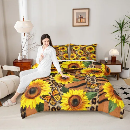 Miniatura 52 de Juego de edredón de pavo real en acuarela tamaño King, elegante y hermoso juego de ropa de cama edredón de plumas azules de 3 piezas para niños