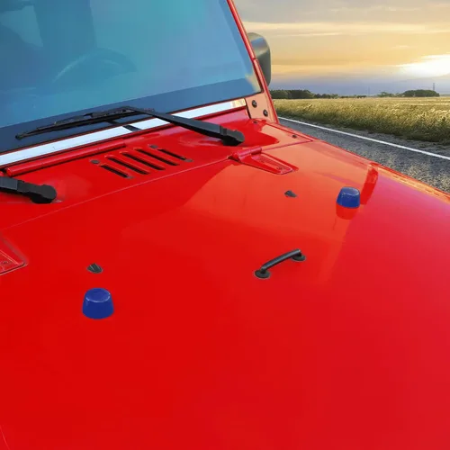 Miniatura 6 de Cubierta de Goma para Capó del Motor, Adorno de Adornos para Cuerpo de Vehículo para Jeep Wrangler JK JKU 2007-2018, Azul