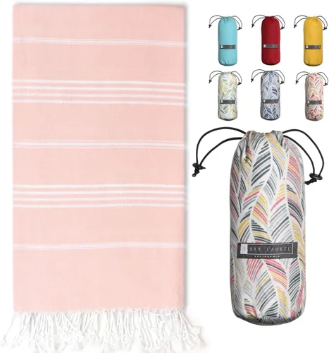 Miniatura 17 de BAY LAUREL Toalla de playa turca con bolsa de viaje, 39 x 71 pulgadas, de secado rápido, sin arena, ligera, grande, toallas de gran