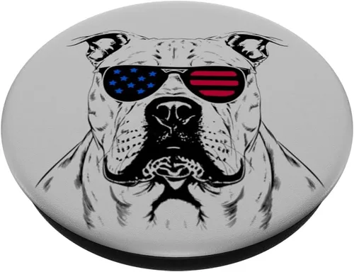 Miniatura 2 de Dogo Argentino Dog 4th July America USA Flag PopSockets Swappable PopGrip