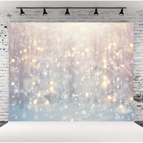 Miniatura 9 de Lofaris - Fondo de Navidad de Copo de Nieve Blanco Maravilloso de Invierno, Brillo de Navidad, Bokeh, Nieve, Decoraciones de Fiesta Familiar
