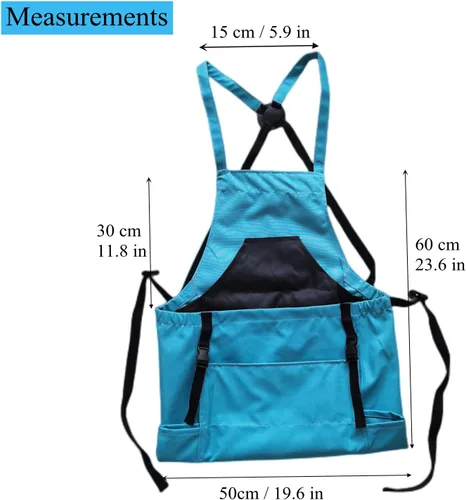 Miniatura 2 de Taoke Delantal de jardinería Oxford impermeable con bolsillos, con correa ajustable y bolsillo para cosecha, regalo para mujeres/hombres