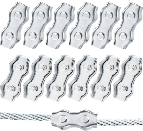 Maitys Conector de acero galvanizado empalmador de cables de cuerda polivinílico para cercas eléctricas (12)