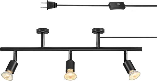 Miniatura 16 de GLOBE Electric 60024 Iluminación de riel de 3 luces con enchufe, cabezales ajustables, acabado blanco mate, 22 pulgadas, base GU10, cable de 15 pies