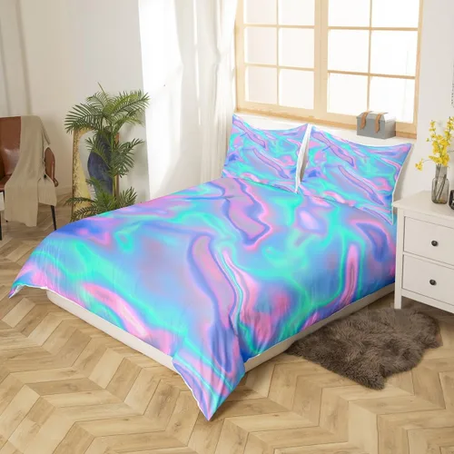 Miniatura 3 de Erosebridal Funda de edredón de teñido anudado, juego de ropa de cama con estampado colorido, funda de edredón psicodélica, funda de edredón verde
