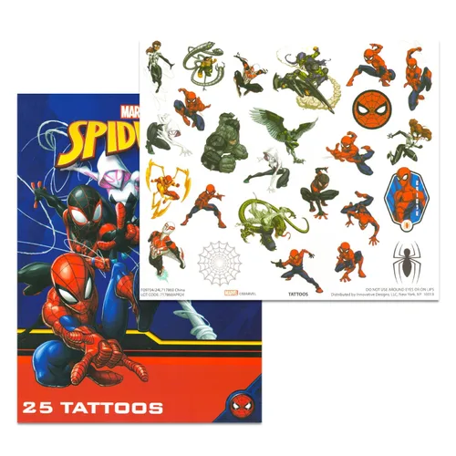 Miniatura 5 de Superhero Tattoos Ultimate Set – Paquete de 150 tatuajes temporales de superhéroes Marvel Avengers Superman "TMNT" Transformers Power Rangers