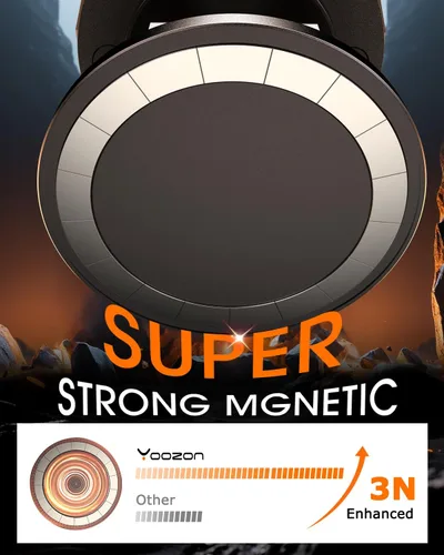 Miniatura 4 de Yoozon Soporte magnético para teléfono Mag Safe con succión fuerte al vacío de 2400 gf, soporte plegable de rotación de 360° para todos