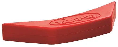 Miniatura 5 de Lodge Olla de hierro fundido doble horno holandés de hierro fundido, 5 cuartos de galón y soporte de mango de silicona ASAHH41, rojo