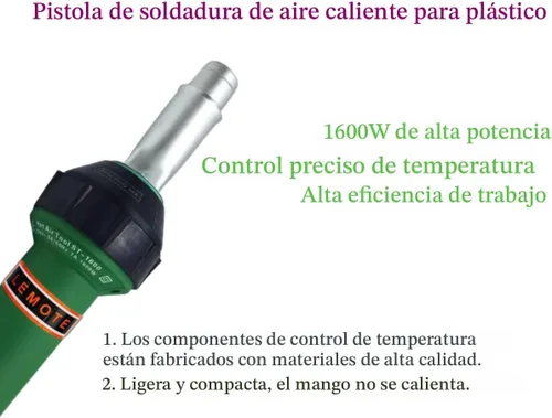 Miniatura 4 de Pistola de aire caliente 110V Antorcha de soldadura 1600W Pistola de calor Soldador de plástico Kits de soldador de techos