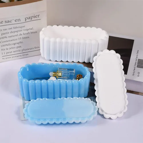 Miniatura 6 de Caja de almacenamiento, molde de resina, moldes de caja de silicona rectangular, molde de fundición de resina epoxi ovalada, molde de contenedor
