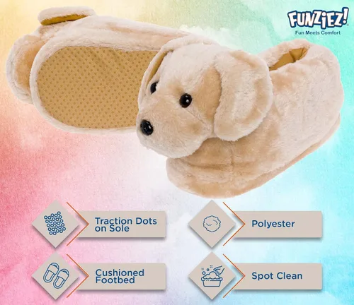Miniatura 4 de Fuzzy Dog Slippers Womens & Mens, Funny Indoor House Shoes, Cute Animals Stocking Stuffer Gift Holiday Christmas Hanukkah