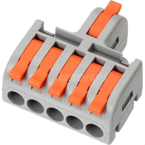 Miniatura 7 de 10 mini conectores de cable eléctrico, empalme de bricolaje en bloques de terminales de conector rápido de 4/6/8/9/10 vías (1 en 3 salidas, PC)
