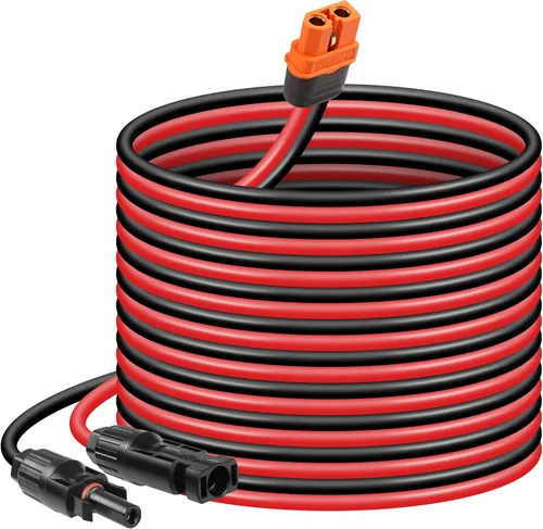 CERRXIAN Conector de panel solar 16.4FT/5M 12AWG a XT60i Cable de alimentación de panel solar hembra para estación de energía portátil, RV, batería