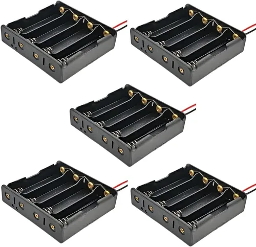 SEIWEI 5 unids 4 ranuras 3.7 V baterías 18650 paralelo batería titulares 18650 baterías caso para 18650 batería con conexión plomo