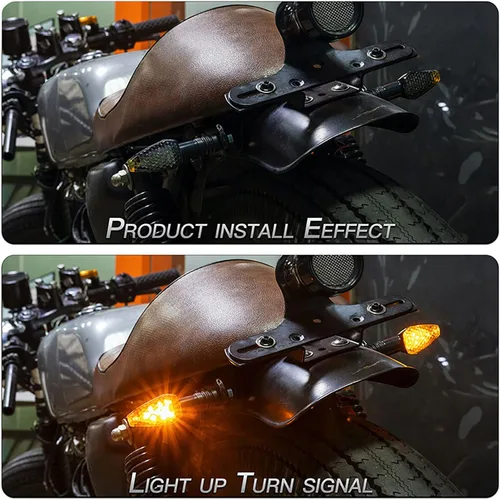 Miniatura 6 de ANKIA - 2 luces LED universales de 14 luces LED intermitentes de giro para motocicleta, mini indicadores de flecha de tallo delantero y trasero