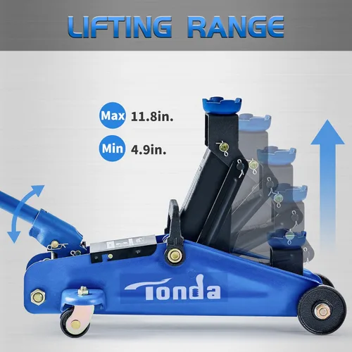 Miniatura 3 de Tonda gato de piso hidráulico, gato portátil para auto, capacidad de 2 toneladas (3,800 lb), azul Capacidad de 3,800 lb 2T azul