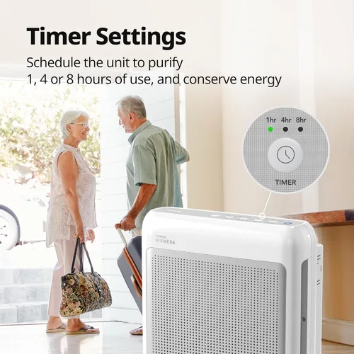 Miniatura 9 de COWAY Airmega - Purificadores de aire para el hogar de hasta 1,748 pies cuadrados, filtro HEPA para humo, alergias, caspa de mascotas, olor, monitor