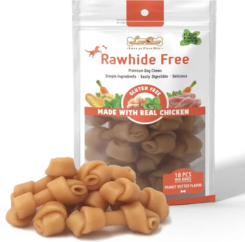 Miniatura 12 de LuvChew Trata de perro de hilo dental triple libre de cuero crudo 15 unids/bolsa