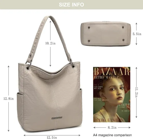 Miniatura 5 de Montana West Bolso Hobo para mujer, bolso de hombro suave con asa superior con cartera