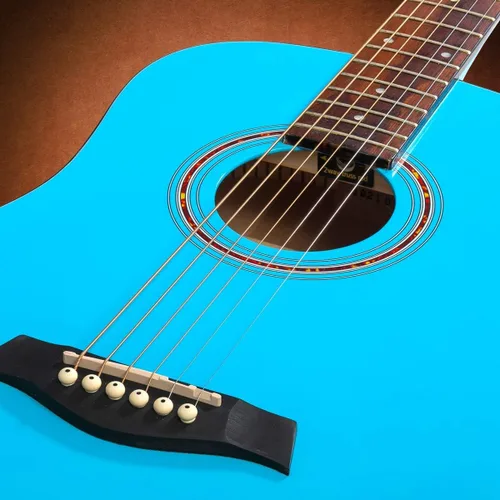 Miniatura 5 de Hola! Music Paquete de guitarra acústica de tamaño 3/4 para principiantes, 6 cuerdas para principiantes, guitarra acústica sólida de abeto
