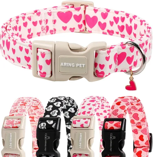 Miniatura 16 de ARING PET Collar de Navidad para perros, lindos collares de mascotas a cuadros rojos y negros con hebilla de liberación rápida para cachorros
