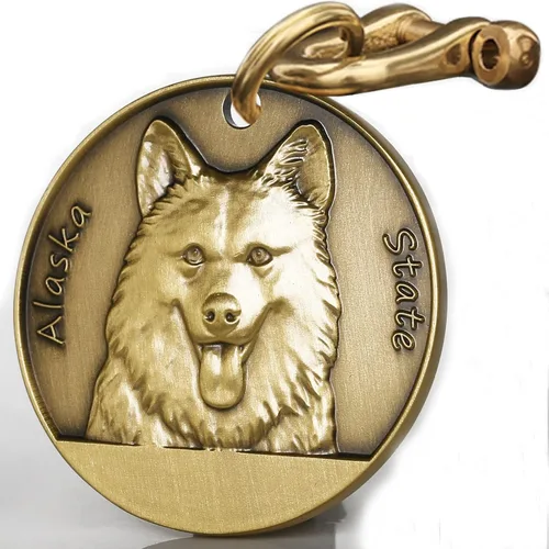 Miniatura 23 de Etiqueta de perro retro de cobre puro tridimensional con estampado de mascotas en relieve, etiquetas personalizadas para mascotas, etiquetas