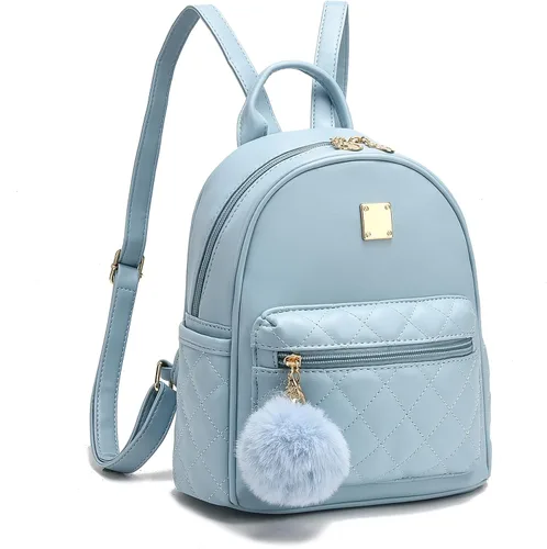 Miniatura 8 de Mini mochila de moda para niñas, bolso pequeño lindo de cuero a cuadros para mujer, mochilas pequeñas, Negro -, Mini mochila de moda para niñas