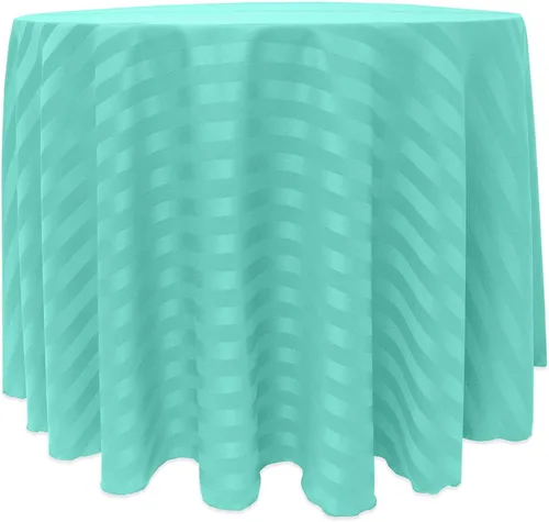 Miniatura 24 de Ultimate Textile Mantel redondo de rayas satinadas de 60 pulgadas, se adapta a mesas de menos de 60 pulgadas de diámetro, berenjena berenjena